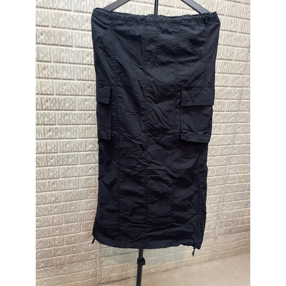 Target‎ Girls Cargo Skirt Black XXS Knee Length Zipper Pockets Drawstring